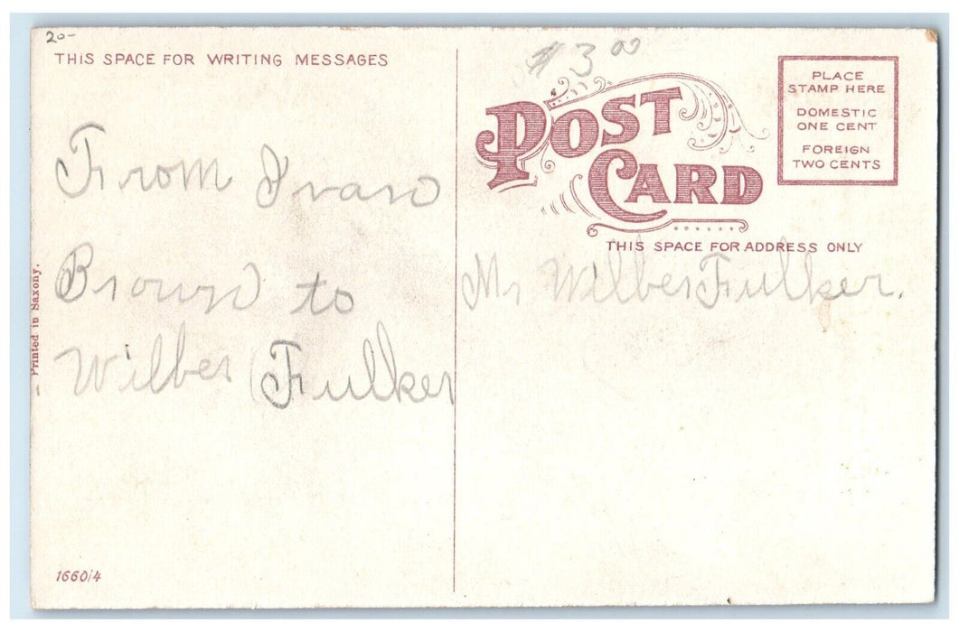 c1910's Merry Christmas Family Little Girl Doll Gift Posted Antique Postcard