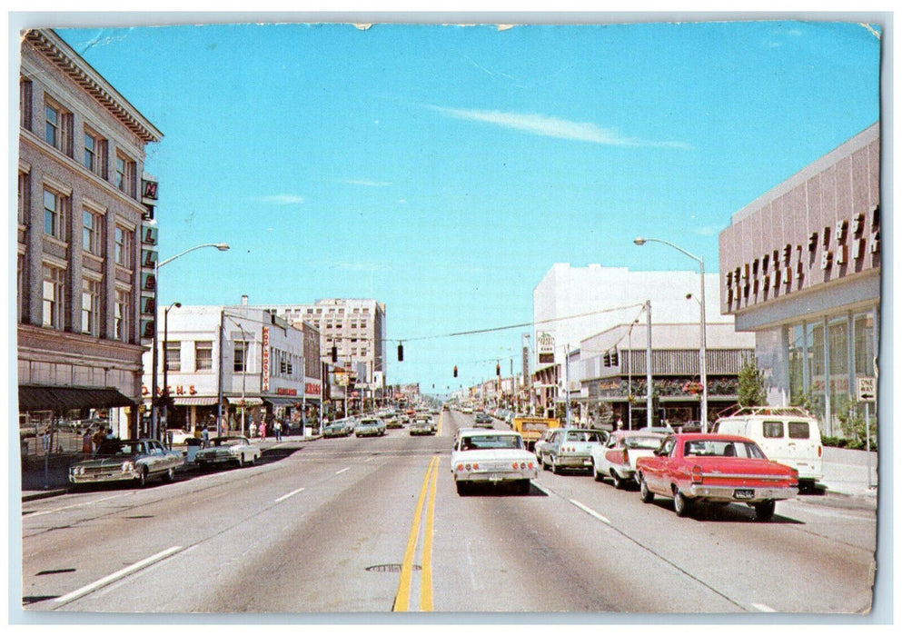 1973 Looking North on Colby Avenue Hewitt Street Everett Washington WA Postcard