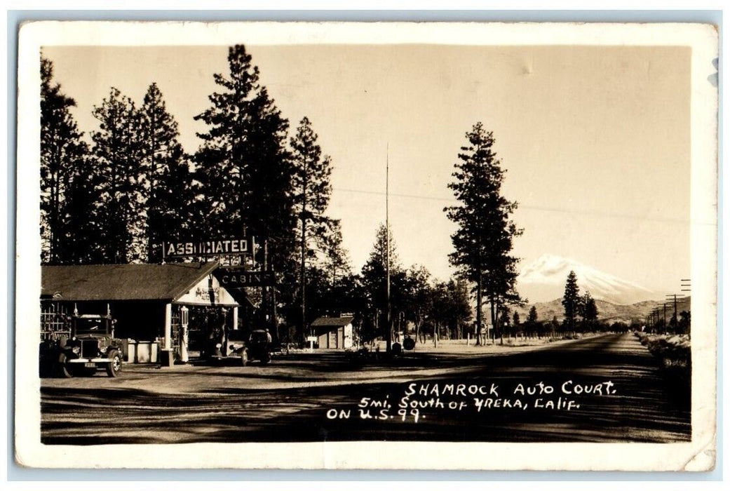 c1920's Shamrock Auto Court Siskiyou County US 99 Yreka CA RPPC Photo Postcard