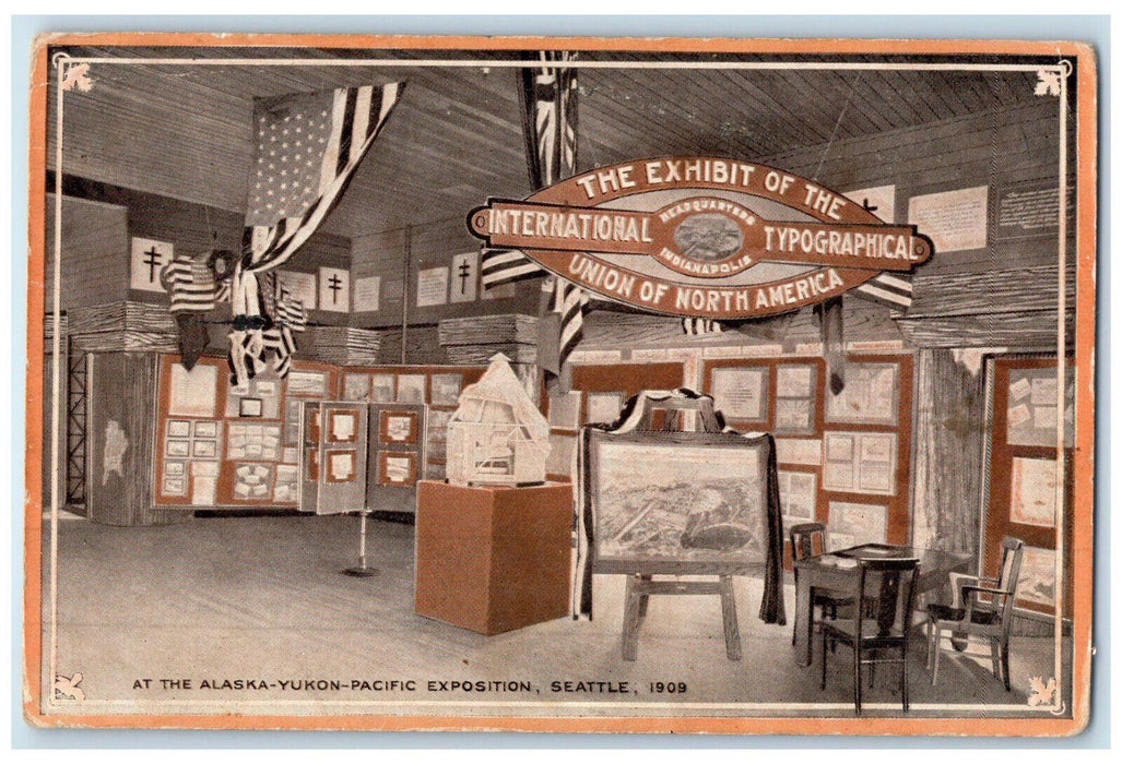 1909 Exhibit of International Typographical Union Indianapolis IN Postcard
