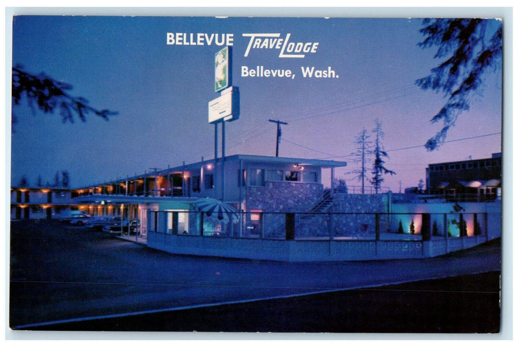 c1950's Bellevue Travelodge Bellevue Washington WA Vintage Unposted Postcard