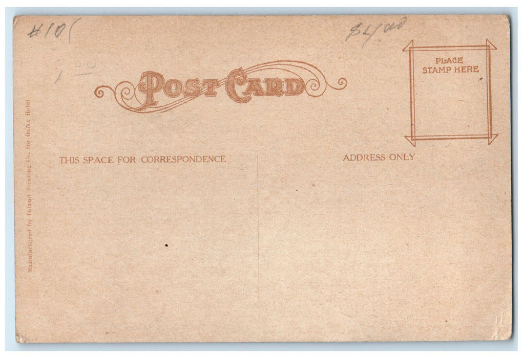 c1910 Galax Hotel Spokane's Newest Hotel Washington WA Unposted Postcard