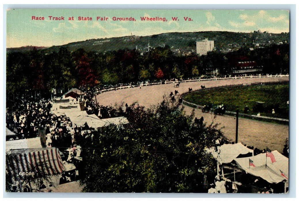 c1910 Race Track at State Fair Wheeling West Virginia WV Antique Postcard