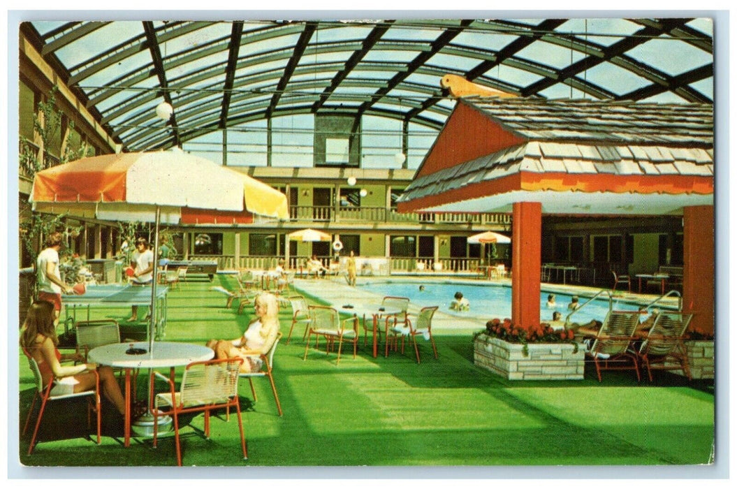 c1960 Interior View Midway Motor Lodge La Crosse Wisconsin WI Unposted Postcard