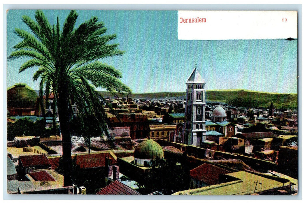 c1910 View of Buildings Towers Jerusalem Israel Unposted Antique Postcard