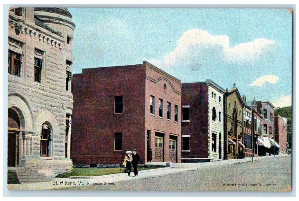 1911 Kingman Street Exterior Building Road St. Albans Vermont Vintage Postcard