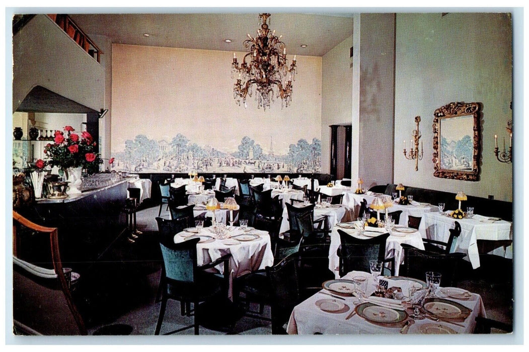 c1960 Interior View La Salle Du Bois Restaurant Washington DC Antique Postcard