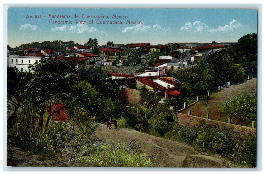 c1910 Panoramic View of Cuernavaca Mexico Unposted Antique Postcard