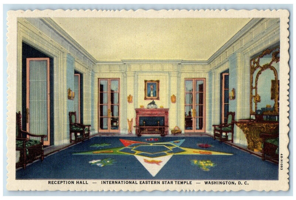 c1940 Reception Hall International Star Temple Washington DC Unposted Postcard