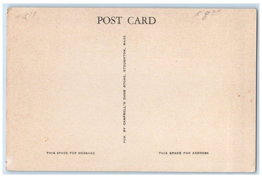 c1940 Library Chicataubut Club Stoughton Massachusetts Vintage Antique Postcard