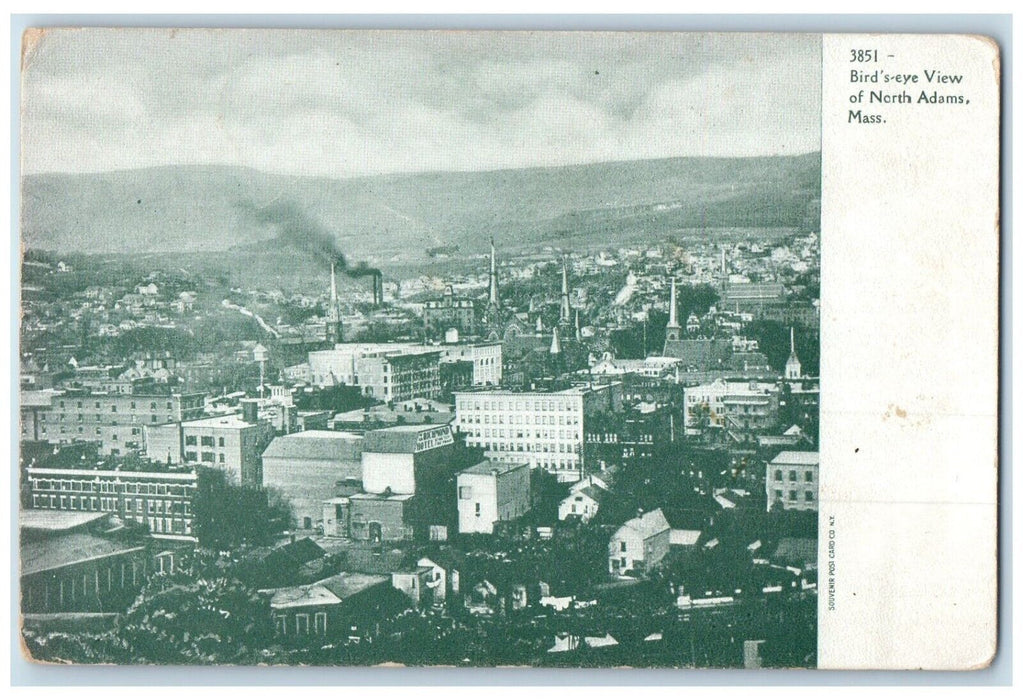 1905 Birds-Eye View Exterior Building Factory North Adams Massachusetts Postcard