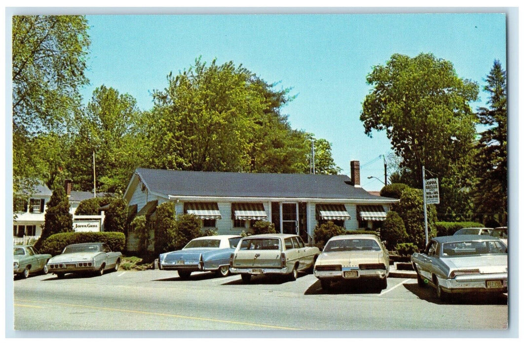 c1960 Joppa Grill East Classic Cars Parking Bridgewater Massachusetts Postcard