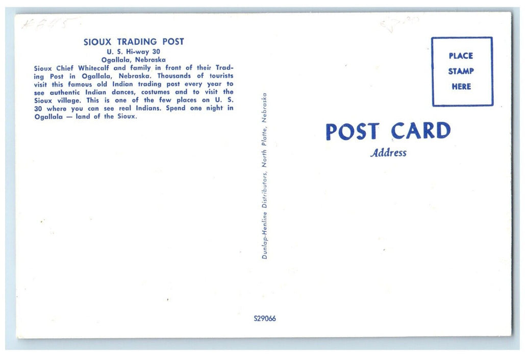 c1960 Sioux Trading Post Family Ogallala Nebraska NE Vintage Unposted Postcard