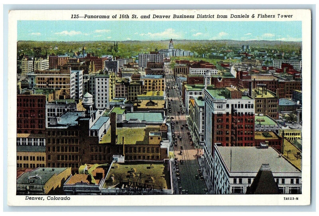 c1920 Panorama Denver Business District Daniels Fishers Tower Denver CO Postcard