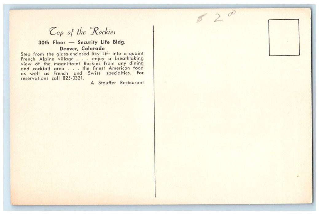 c1940 Cap Rockies Security Life Building Sky Lift Area Denver Colorado Postcard