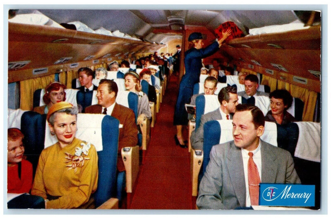 The DC -7 Flagship Main Cabin American Airlines Between Los Angeles NY Postcard