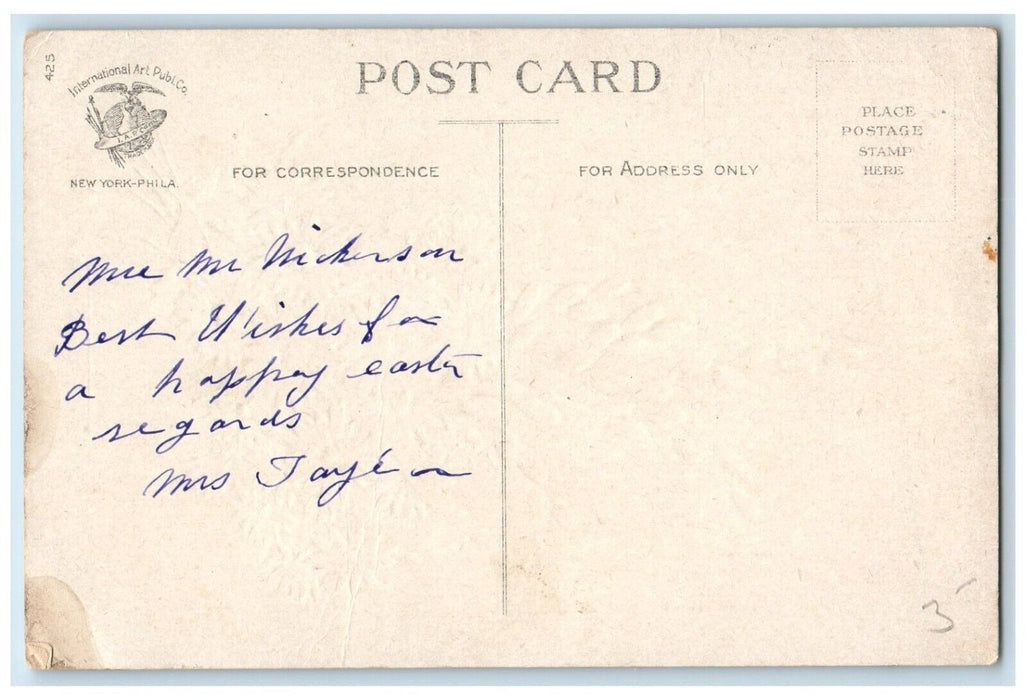 Easter Holy Cross Daisy Flowers Pipe Berry Ellen Clapsaddle Embossed Postcard
