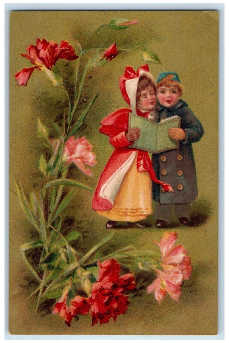 1908 Children Song Book Flowers Plainfield Wisconsin WI Posted Antique Postcard