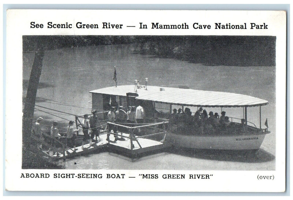 Scenic Green River In Mammoth Cave National Park Boat Advertising Postcard