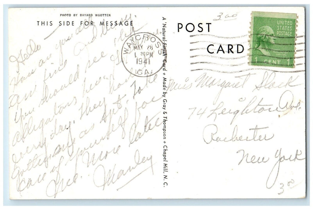 1941 Ware County Court House Building Clock Tower Waycross Georgia GA Postcard