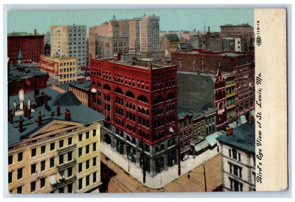 c1920's Birdseye View Buildings Dirt Road Railway St. Louis Missouri MO Postcard