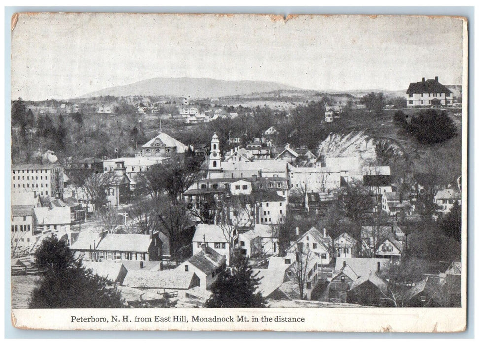 c1920's East Hill Monadnock Mountain Village Peterboro New Hampshire NH Postcard