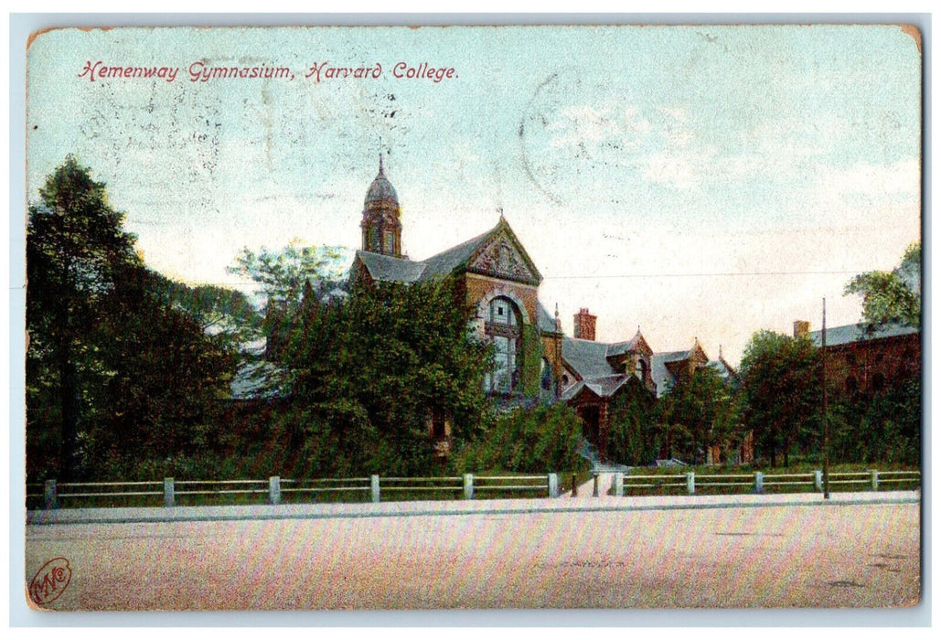 1907 View Of Hemenway Gymnasium Harvard College Boston Massachusetts MA Postcard