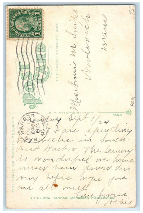 1924 Kronprinzessin Cecilia And U.S Torpedo Boat Terry Bar Harbor ME Postcard