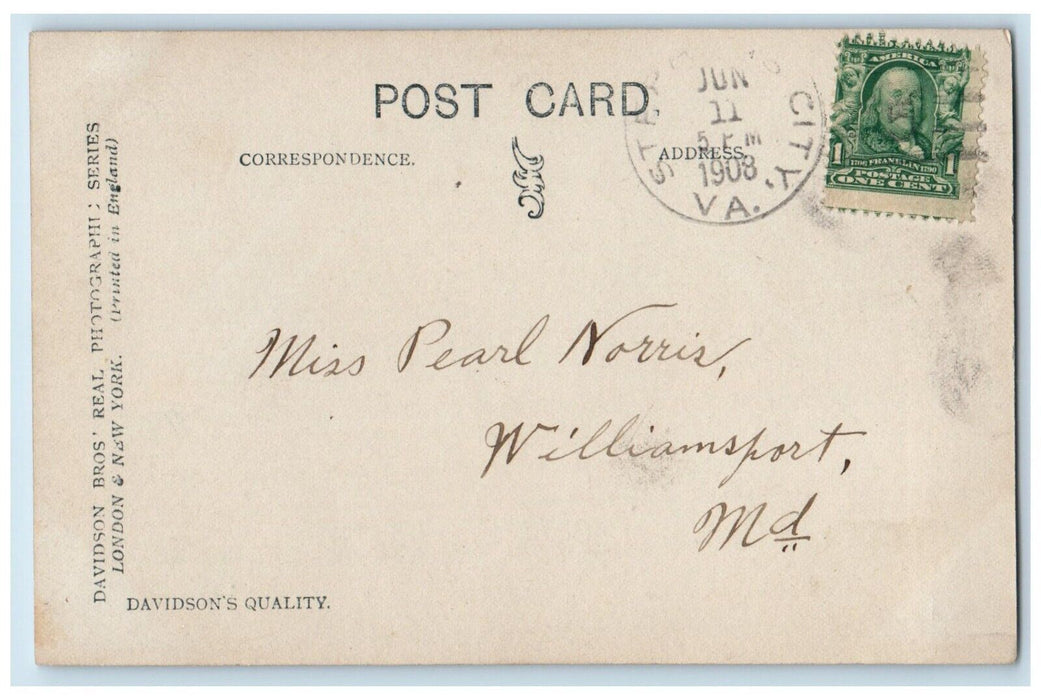 1908 Man Cheating Girls Sailboat Davidson Bros Posted Antique Postcard