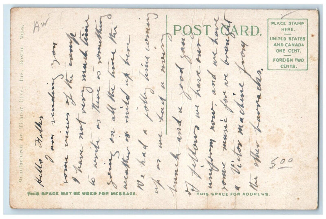 c1910 Infantry Barracks Camp Devens Ayer Massachusetts Vintage Antique Postcard