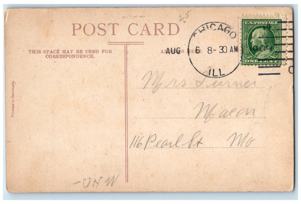 1909 Bear Cave Lincoln Park Zoo Chicago Illinois IL, Animals Scene Postcard