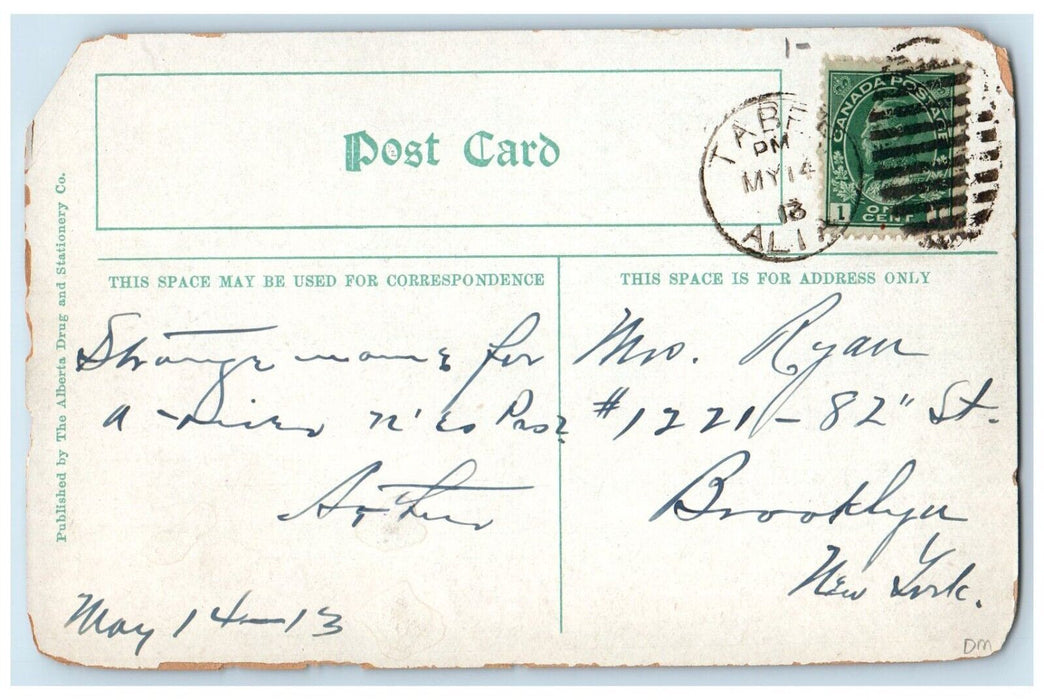 1913 Belly River Bridge Taber Alta Alberta Canada CA Antique Vintage Postcard