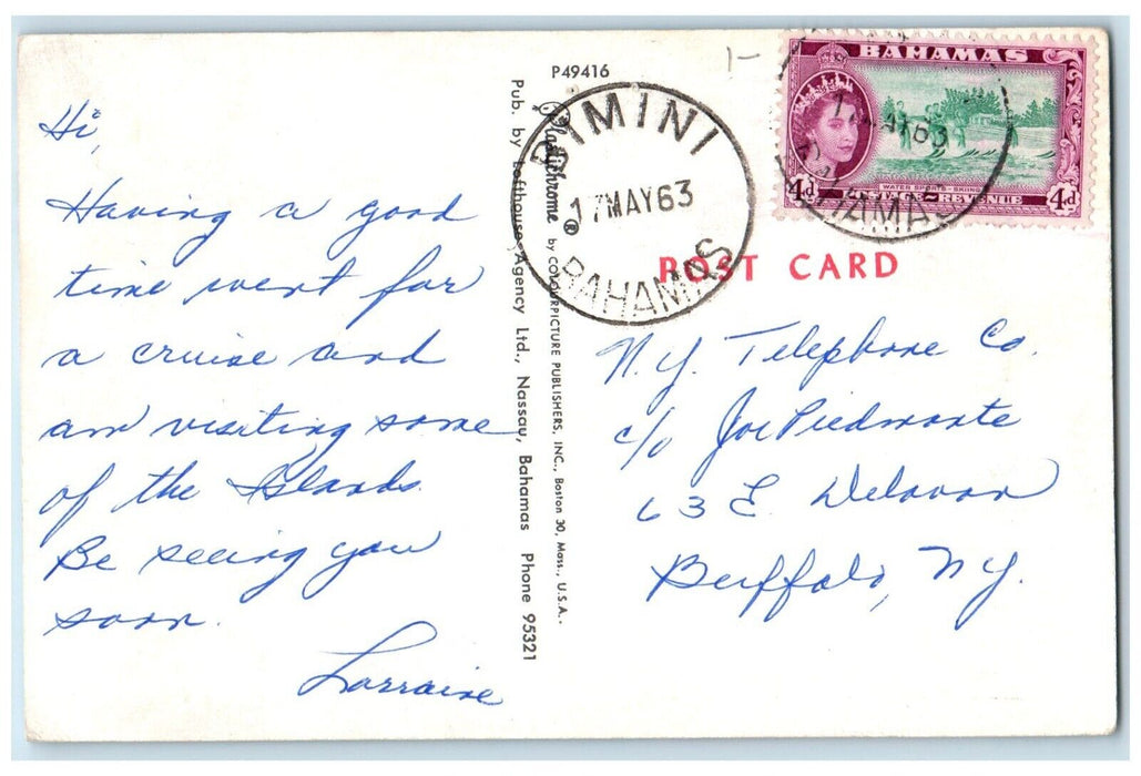 1963 Greetings From Bimini Bahamas Multi-View BAMA Antique Vintage Postcard