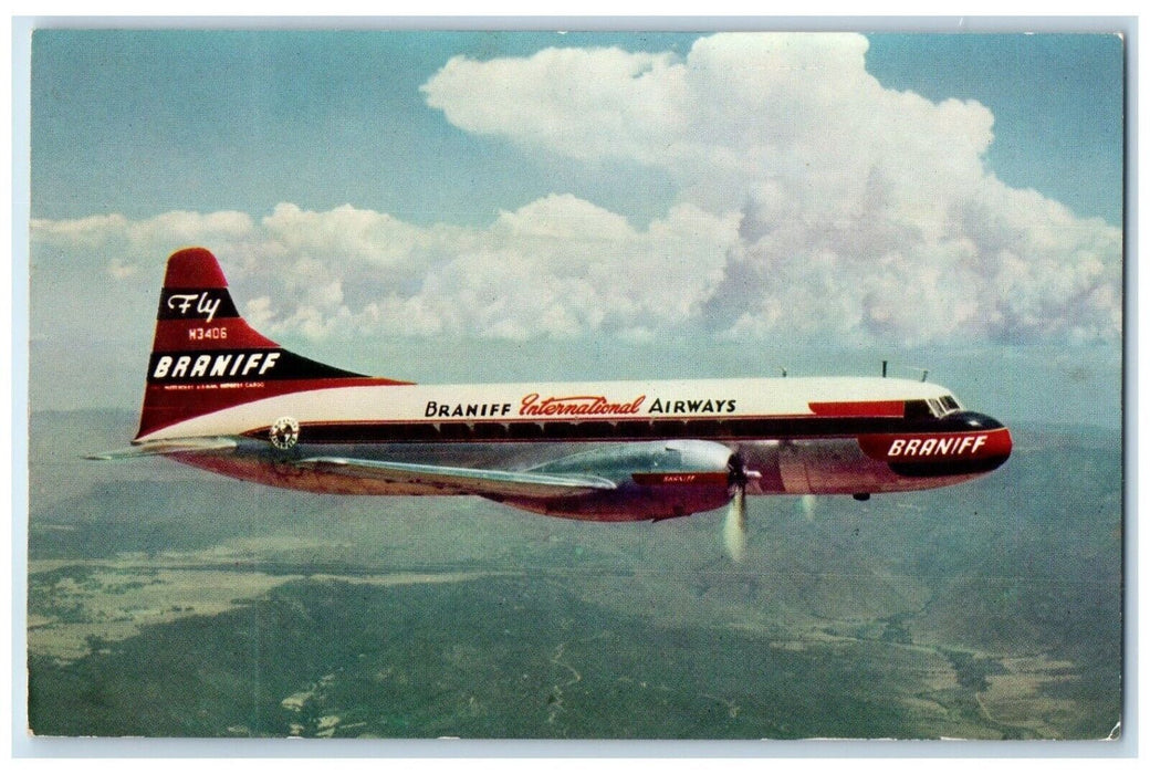 1957 Braniff International Airways Fly H3406 Tulsa Oklahoma OK Vintage Postcard