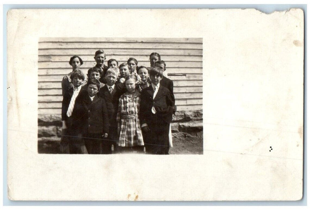 1913 School Children Teacher Beloit Kansas KS RPPC Photo Posted Postcard