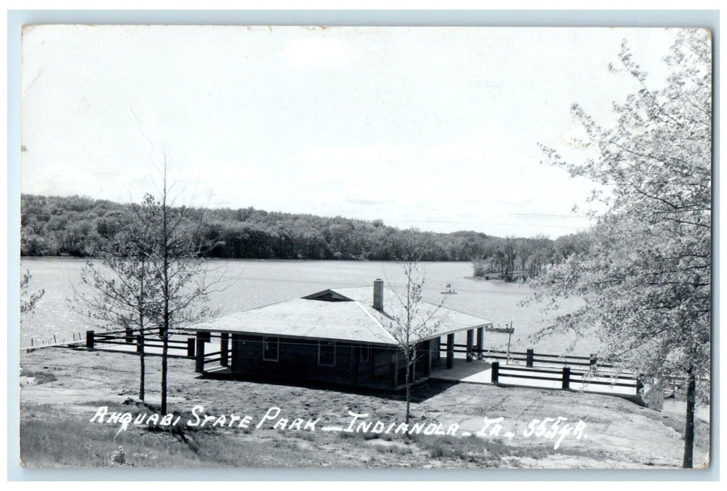 c1940's View Of Ahquabi State Park Indianola Iowa IA RPPC Photo Vintage Postcard