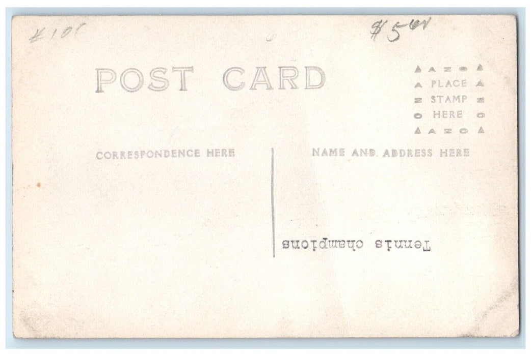 c1910's Boys Tennis Champions Sports RPPC Photo Unposted Antique Postcard