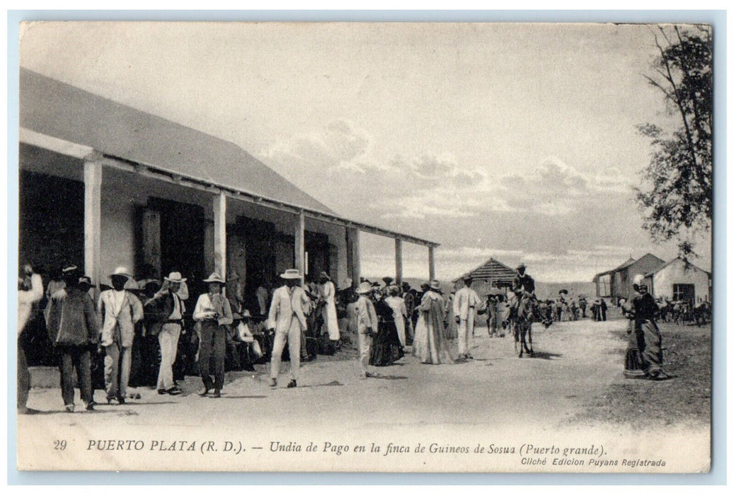 1912 A Payday At Banana Farm In Sosua Puerto Plata Dominican Republic Postcard