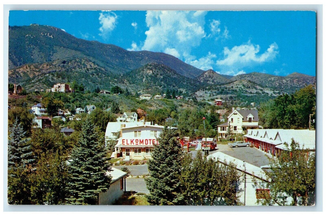 c1960 Elko Motel Modern Units Post Office Manitou Springs Colorado CO Postcard