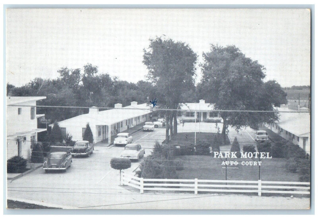 1955 Aerial View Park Motel Auto Court Scottsbluff Nebraska NE Vintage Postcard