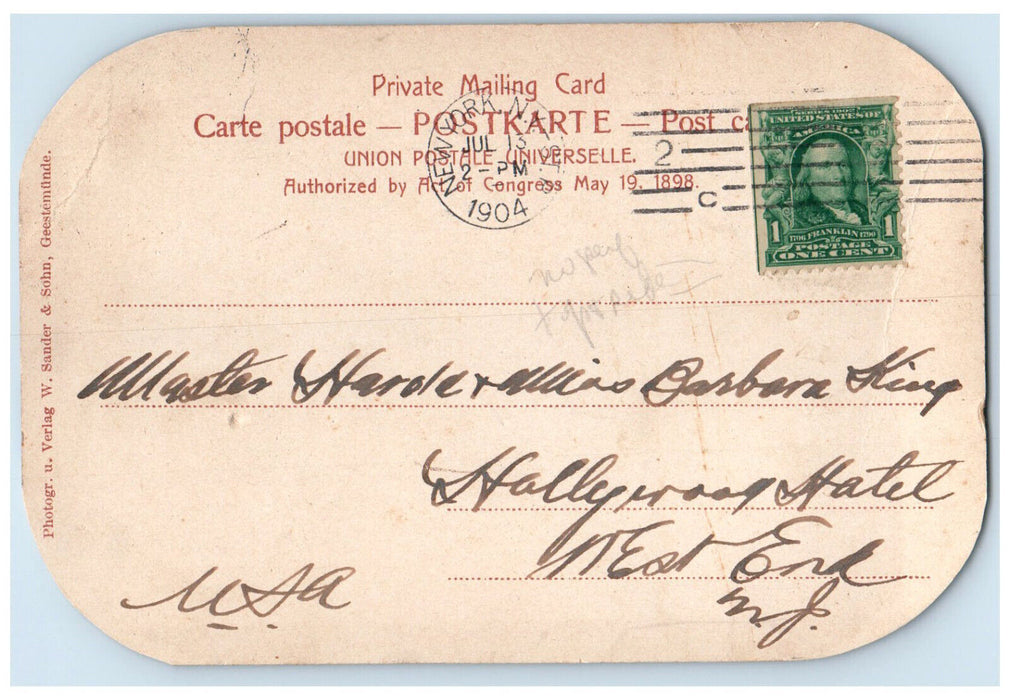 1904 Largest Twin-Screw Express Mail Steamer Kaiser Wilhelm II Germany Postcard