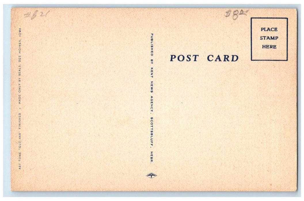 c1940 Busy Day Classic Cars Broadway Scottsbluff Nebraska NE Vintage Postcard