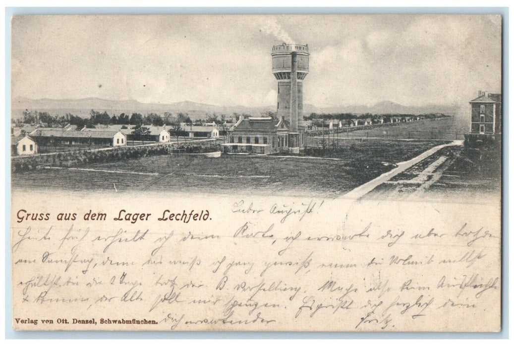 1902 Buildings Factory Greetings from Lagerlechfeld Graben Germany Postcard