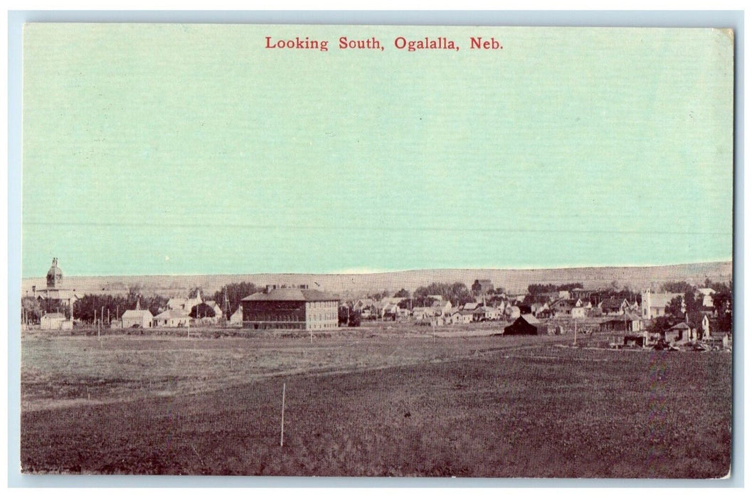 c1910 Overlooking Looking South Ogallala Nebraska NE Vintage Unposted Postcard