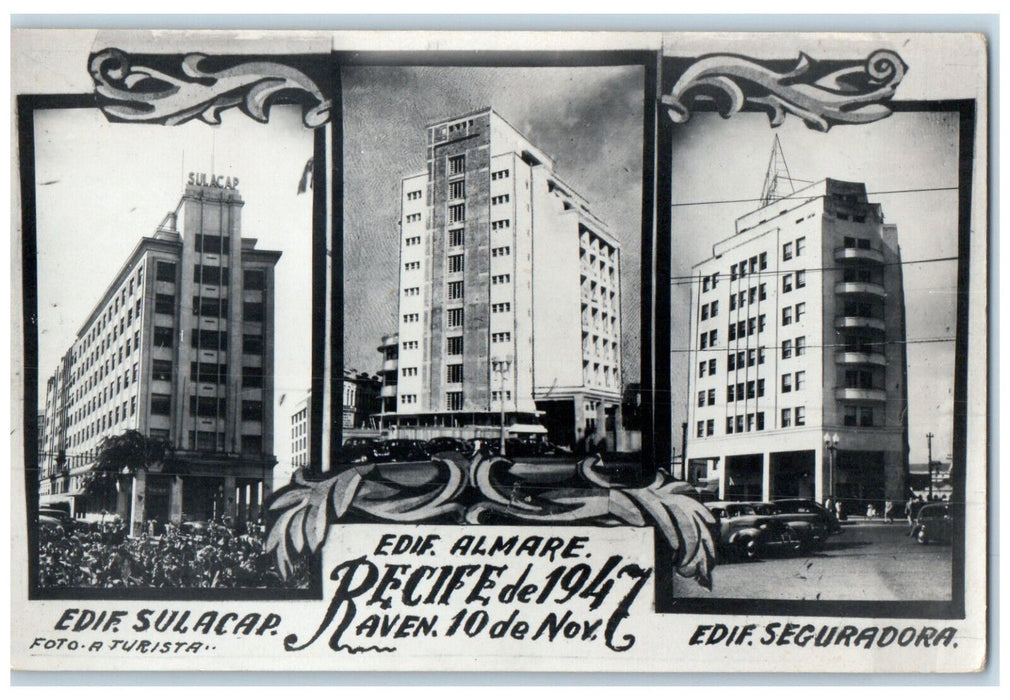 1947 Sulacap Seguradora Almare Buildings Brazil Vintage Multiview Postcard