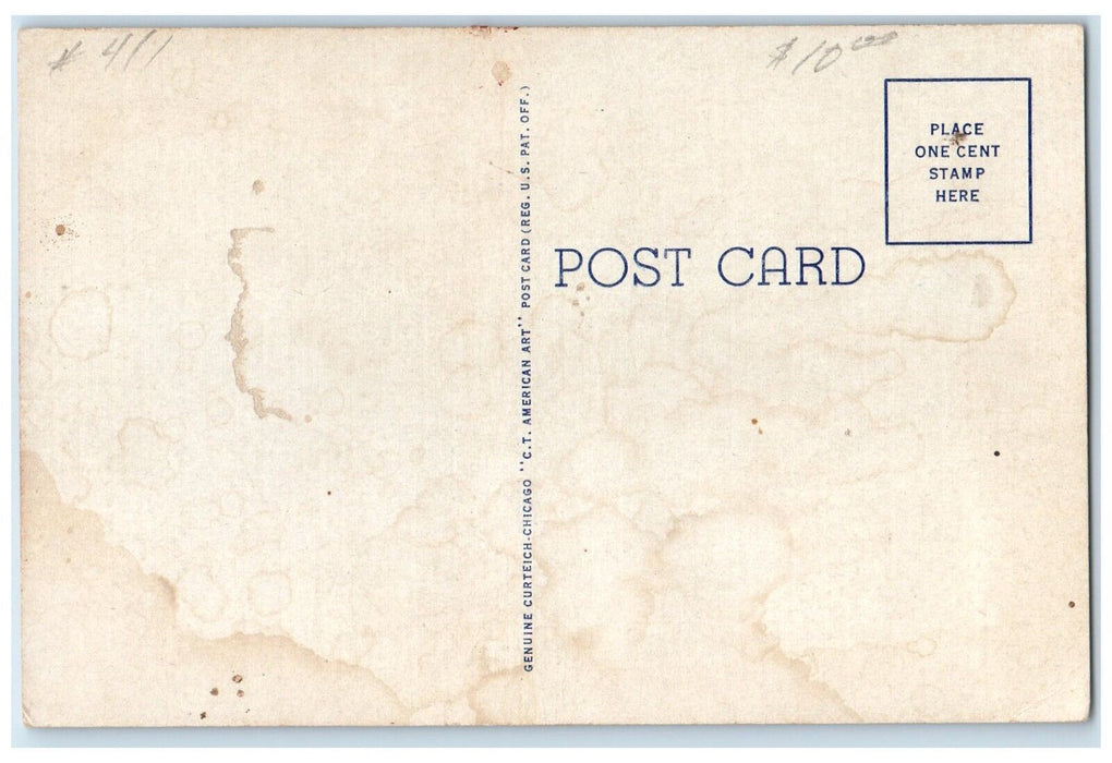c1930's Santa Fe Depot Cars Newton Kansas KS Unposted Vintage Postcard