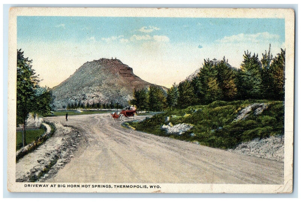 c1920 Driveway Big Horn Hot Springs Thermopolis Wyoming WY Advertising Postcard