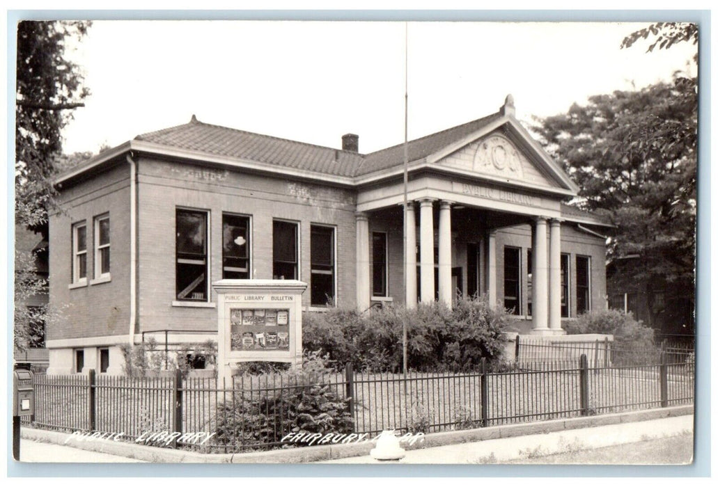 c1940's Public Library Scene Street Fairbury Nebraska NE RPPC Photo Postcard