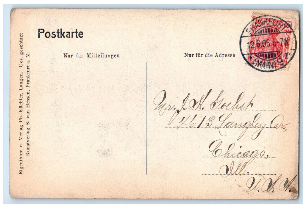 1906 Inside The Gospel Church Total Ludwigsplatz Germany Multiview Postcard