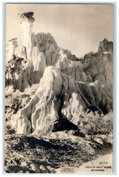 c1930's View Of Hell's Half Acre Wyoming WY RPPC Photo Unposted Vintage Postcard